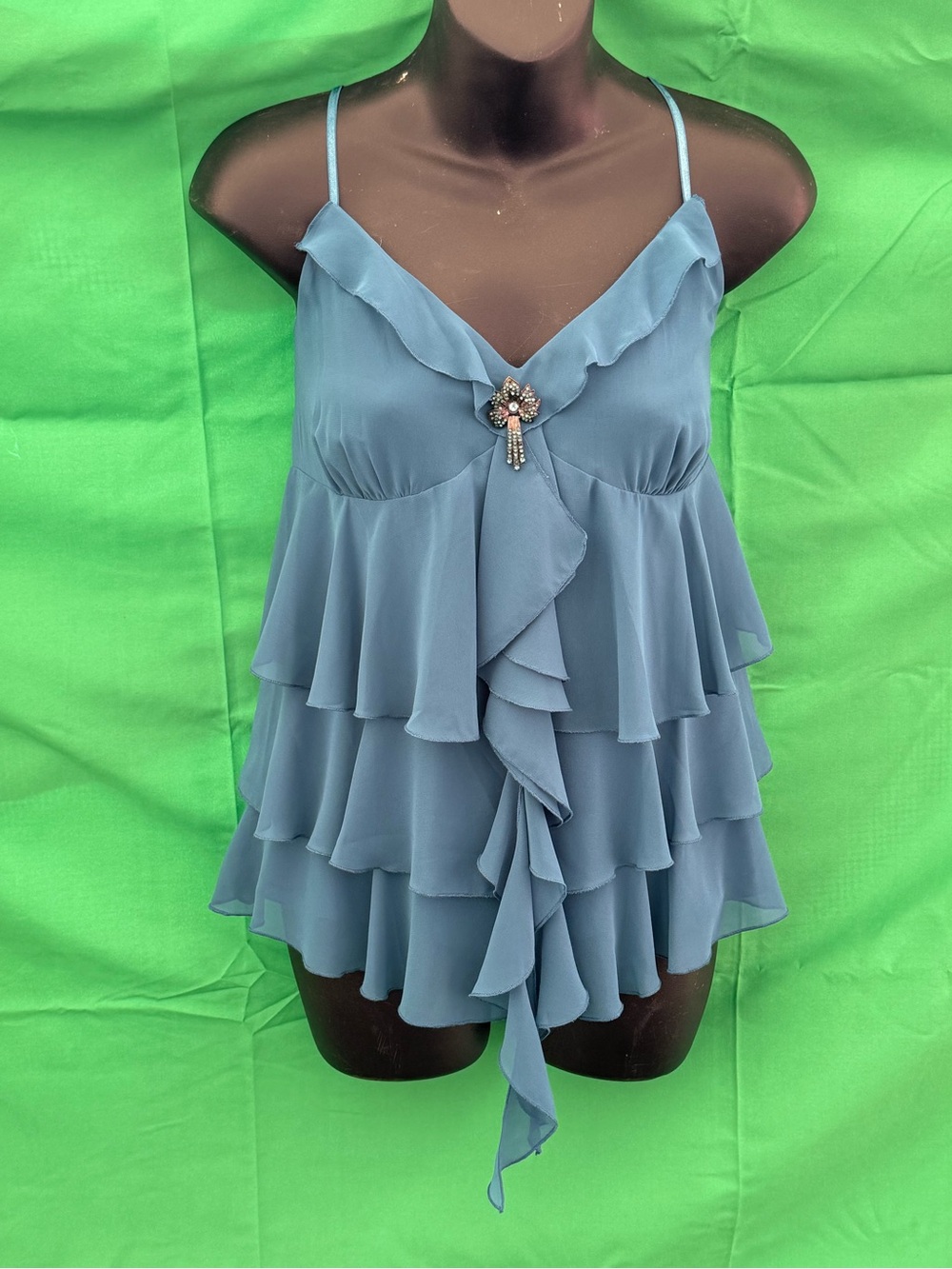 Bisou Bisou Teal Blouse